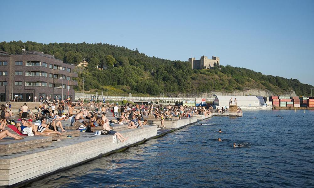 City Center Flat W Roof Top Terrace & Free Parking Oslo Buitenkant foto